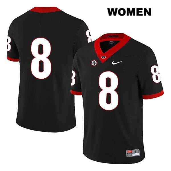 Georgia Bulldogs Women's Dominick Blaylock #8 NCAA No Name Legend Authentic Black Nike Stitched College Football Jersey CRA0656HO